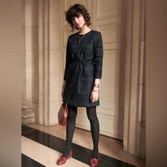 Sezane Dresses & Skirts - SEZANE josefa dress green navy size 38